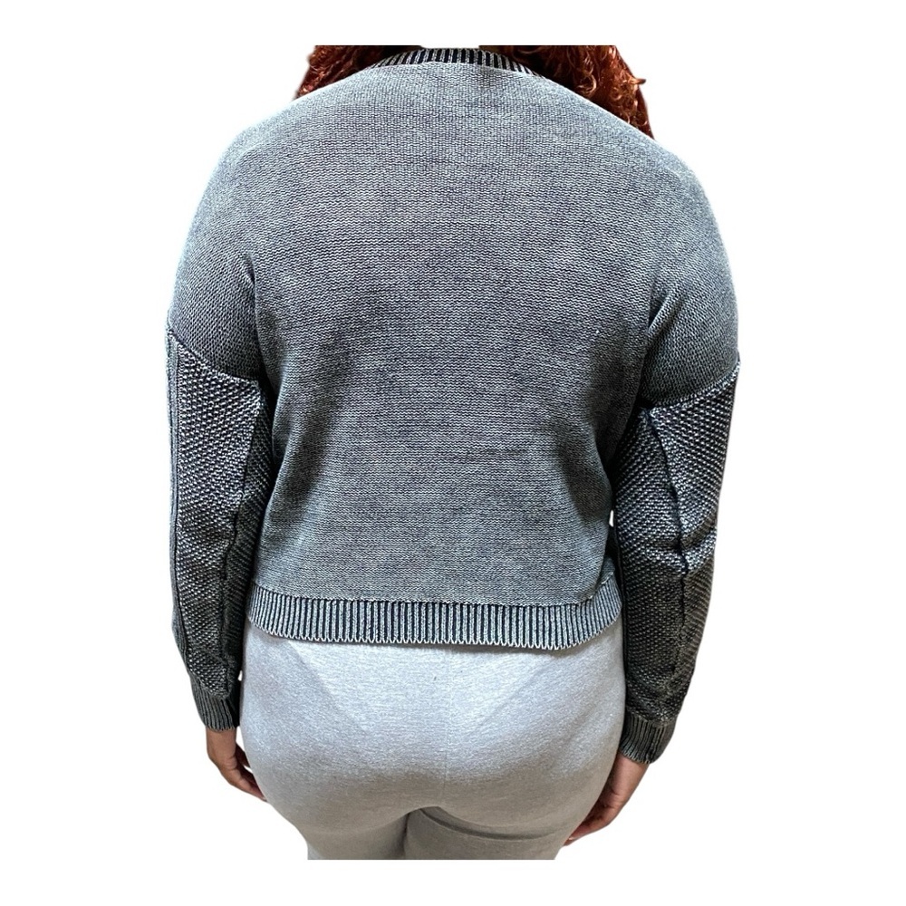 No Boundaries Gray Cable Knit Women's Sweater Size M (7/9) - Picture 3 of 3